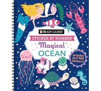 Brain Games - Sticker by Number: Magical Ocean (20 Images to Sticker): Includes 2 Glitter Sticker Sheets to Complete Each Image!