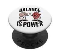 Brain Heart Hi-Five Emotional Intelligence Balance Is Power PopSockets PopGrip Adhésif