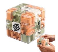 Brain Teaser, 3,35x3,35 Pouces Maze Cube Puzzle 3D Logic Game pour Les compétences de résolution de problèmes, Jouet éducatif pour Les Adultes Party Favors, Multicolore, Blanc, Orange PP