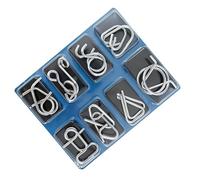 Brain Teaser Metal Wire Puzzles - Mind Challenging Game for Family | Metal with Intricate Interlocking Shapes, Portable Puzzle Set for Travel, Classroom Game Nights 5.59x7.09 in