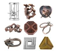 Brain Teasers 9pcs Intellectual Challenge Vintage Metal Mind Game Retoule Assemblage de remplisseurs de Sacs fête Classiques pour Adultes ANNIVERSAIR