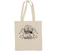 Brain Tentacle Monster Sac fourre-tout en coton naturel Blanc