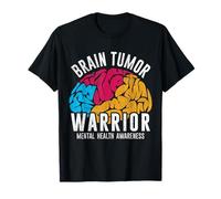 Brain Tumor Warrior Mental Health Awareness Women Men Kids T-Shirt