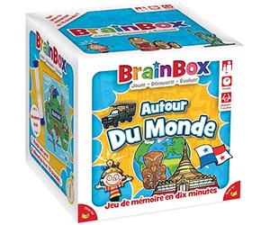 BRAINBOX : Autour du Monde - Jeu de Mémoire et d'Observation - 10 Min | Pour Enfants dès 8 Ans - Jeu de Société d'apprentissage Ludique - Jeu Educatif - 1 Joueur ou Plus - Version Française