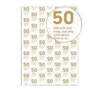 Brainbox Candy - 2 feuilles de papier cadeau amusant « 50e anniversaire » - Papier cadeau coquin pour lui, elle, homme, femme, cinquantième anniversaire - plié, emballage de qualité