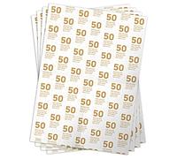 Brainbox Candy - 4 feuilles de papier cadeau humoristique « 50e anniversaire » - Papier cadeau coquin, pour lui, elle, homme et femme, cadeau de cinquante anniversaire - Plié, emballage de qualité