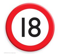 Brainbox Candy - Badge amusant de 18 ans - Avertissement « 18 ans » - 18e anniversaire - Badges à boutons - Cadeaux fantaisie - Pour lui, elle, hommes, femmes, amis, partenaires