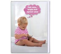Brainbox Candy Carte amusante pour bébé fille - « Felt Cute... Might Sh*t Myself » - Grand format A4 - Bureau | Carte de signature de groupe de travail - Carte de congé de paternité et de maternité