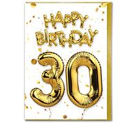 Brainbox Candy - Carte d'anniversaire 30 ans - Trentième anniversaire - Belle carte d'âge à effet feuille d'or blanc - Cartes d'âge pour lui, elle, amis, compagnons - Cartes d'âge spécial