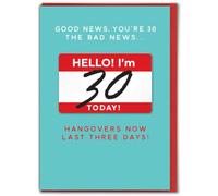 Brainbox Candy - Carte d'anniversaire amusante 30 ans - Design 3D - « Hangovers » - Carte de 30 ans - Pour lui et elle - Tournant 30 ans - Humour de de bois