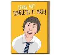 Brainbox Candy - Carte d'anniversaire amusante 50 ans - « 49 Completed It Mate » - Carte coquine - Humour amusant - Cartes de blague pour lui