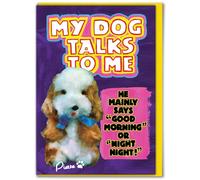 Brainbox Candy Carte d'anniversaire amusante - Magda Archer - « My Dog Talks To Me » - Carte de vœux kitsch - Humour vintage amusant - Cartes rétro pour lui, ses amis