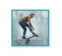Brainbox Candy - Carte d'anniversaire amusante - « Silver Shredder » - Old-School Cool Skateboarder - Humour amusant amusant - Carte de vœux rétro - Pour lui, elle, hommes, femmes, amis - Intérieur