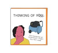 Brainbox Candy - Carte d'anniversaire amusante - « Thinking of You Maxopump » - Otherwhats - Illustration hilarante - Humour de dessin animé amusant - Dessin animé surréaliste - Cartes coquines pour