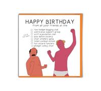 Brainbox Candy - Carte d'anniversaire grossière - « From All Your Friends At The... » - Otherwhats - Illustration hilarante - Humour de dessin animé drôle - Dessin animé surréaliste - Cartes coquines