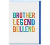 Brainbox Candy - Carte d'anniversaire pour frère grossier - « Legend Bellend » - Humour effronté pour adulte - Carte de vœux amusante pour frère et sœur - Intérieur vierge