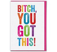 Brainbox Candy - Carte de bonne chance amusante - « Bitch You Got This » - Cheeky Good Luck Wishes - Carte humoristique - Parfait pour sa meilleure amie et meilleure amie