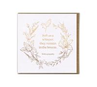 Brainbox Candy Carte de condoléances - « Soft As A Whisper » - Élégante feuille d'or - Carte de condoléances pour deuil - Condoléances les plus profondes - Intérieur vierge
