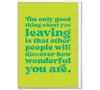 Brainbox Candy - Carte de départ amusante - « The Only Good Thing About You Leaving » - Grand format A4 - Carte de travail | Carte de dédicace de groupe de bureau - Goodbye Good Luck - Pour amis