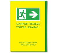 Brainbox Candy - Carte de départ grossière - « Can't Believe You're Leaving » - Humour effronté pour adulte - Quitter le travail - Goodbye Good Luck - Cartes fantaisie coquines pour amis, collègues