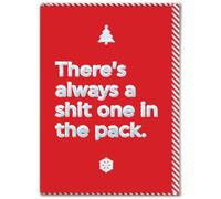 Brainbox Candy - Carte de Noël amusante - « Sh*t One In Pack » - Cartes de Noël grossières pour lui, elle, amis, famille - Humour festif et coquin