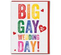 Brainbox Candy - Carte humoristique - « Big Gay Wedding Mrs and Mrs » - Cartes hilarantes pour couple - Cartes de mariage gay humoristiques coquines - Pour femmes, amis, compagnons