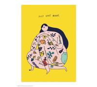 Brainbox Candy Carte postale amusante - « Just One More » - Majasbok - Humour moderne et insolite - Illustration graphique A6 - Pour lui et ses amateurs de tatouage