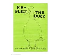 Brainbox Candy Carte postale officielle David Shrigley - « Re-elect the Duck » - Cartes postales amusantes - Art de David Shrigley - Impression A6 - Carte postale artistique