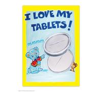 Brainbox Candy Carte postale officielle Magda Archer - « Love My Tablets » - Cartes postales amusantes - Art Magda Archer - Impression A6 - Carte postale artistique