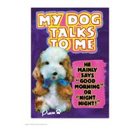 Brainbox Candy Carte postale officielle Magda Archer - « My Dog Talks To Me » - Cartes postales amusantes - Art Magda Archer - Impression A6 - Carte postale artistique