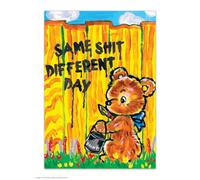 Brainbox Candy Carte postale officielle Magda Archer - « Same Shit Different Day » - Cartes postales amusantes - Art Magda Archer - Impression A6 - Carte postale artistique