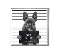 Brainbox Candy - Cartes d'anniversaire amusantes - « Shoe Killer » - Cartes de chien mignon - Propriétaires de bouledogue français - Amoureux des chiens - Cartes d'anniversaire coquines pour lui,