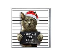 Brainbox Candy - Cartes de Noël hilarantes et drôles - « Tueur d'arbre de Noël » - Carte de Noël pour chat - Carte de Noël coquine - Pour lui, elle, homme, femme, partenaire, ami