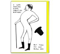 Brainbox Candy David Shrigley - Carte d'anniversaire amusante - « I Was Feeling Good About My Birthday » - Humour d'anniversaire humoristique - Pour lui, elle, homme, femme, amis - Cartes insolites