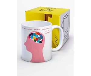 Brainbox Candy David Shrigley - Mug humoristique pour adultes - « Stupid Thougts » - Tasse fantaisie - Idée cadeau coquine pour homme et femme - Design artistique insolite - Tasse en grès de qualité