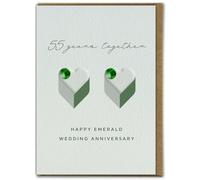 Brainbox Candy - Jolie carte d'anniversaire - « Anniversaire de mariage émeraude » - 55 ans - Carte d'anniversaire émeraude - Pour maman, papa, mari, épouse, amis, famille
