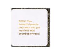 Brainbox Candy - Jolie carte de mariage - « Two Beautiful People » - Jolie carte de célébration en feuille d'or pour les jeunes mariés, mariés, amis et couples - Intérieur vierge