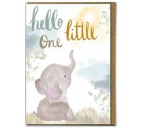 Brainbox Candy - Jolie carte de nouveau-né garçon/fille - « Hello Little One » - Intérieur vierge