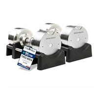 BRAINGAIN Haltères Réglables Set 23,5kg/32,5kg/41,5kg - Maintenant avec poignée Gen 4 de 34mm - Changez de poids en 1 sec - Équipement de gym maison gain de place - Plusieurs poids en un - Chrome/Noir