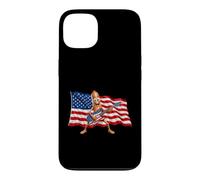 Brainrot 4th July US Flag America Tung Sahur Electric Guitar Coque pour iPhone 13