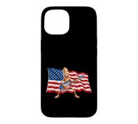 Brainrot 4th July US Flag America Tung Sahur Electric Guitar Coque pour iPhone 15