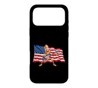 Brainrot 4th July US Flag America Tung Sahur Electric Guitar Coque pour iPhone 17 Pro Max