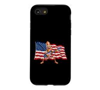 Brainrot 4th July US Flag America Tung Sahur Electric Guitar Coque pour iPhone SE (2020) / 7/8