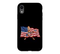 Brainrot 4th July US Flag America Tung Sahur Electric Guitar Coque pour iPhone XR