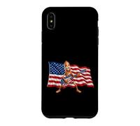 Brainrot 4th July US Flag America Tung Sahur Electric Guitar Coque pour iPhone XS Max