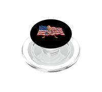 Brainrot 4th July US Flag America Tung Sahur Electric Guitar PopSockets PopGrip pour MagSafe