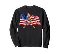 Brainrot 4th July US Flag America Tung Sahur Electric Guitar Sweatshirt