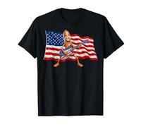 Brainrot 4th July US Flag America Tung Sahur Electric Guitar T-Shirt