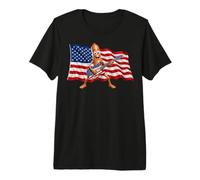 Brainrot 4th July US Flag America Tung Sahur Electric Guitar T-Shirt Haut de Gamme
