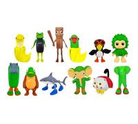 Brainrot Lot de 12 figurines d'animaux Tung Tung Sahur Tralalelo Tralala 7-9 cm Impression 3D Q Ver. Modèle Collection PVC Décoration de gâteau Cadeau (12 pièces)